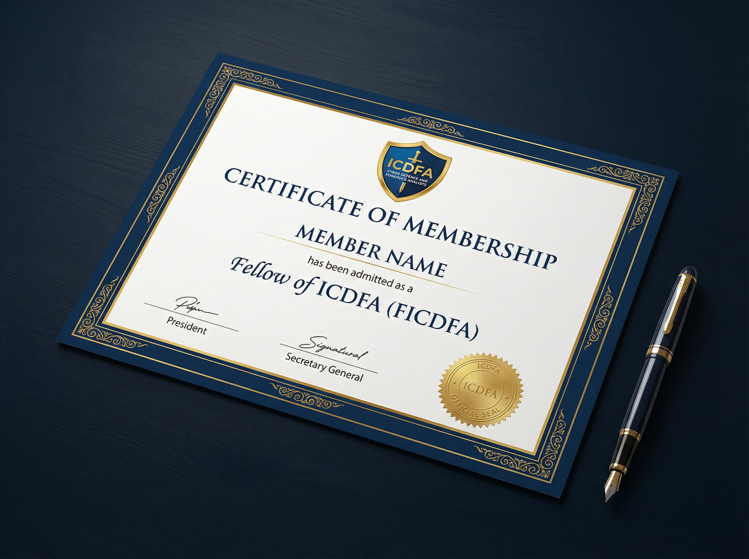 ICDFA Membership Certificate